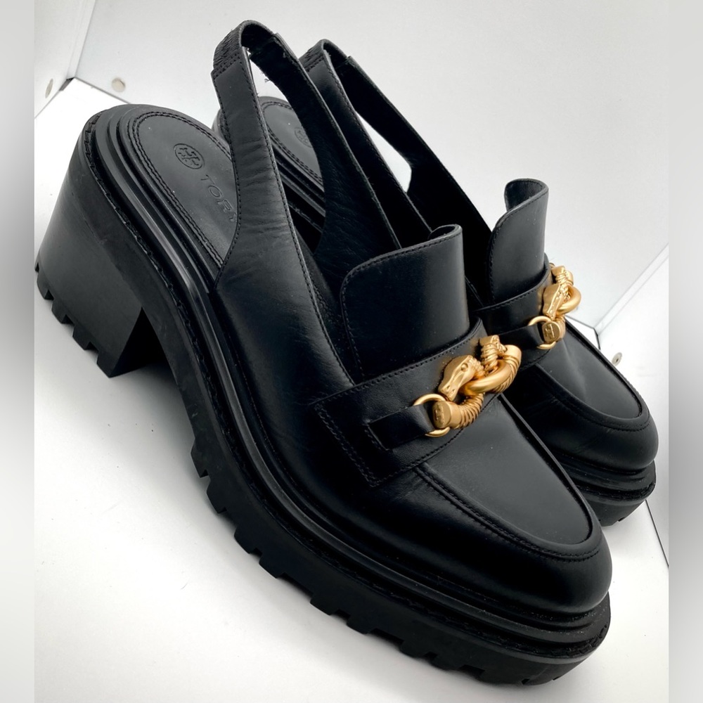 Tory Burch Jessica Sling Back Lug Loafers- W9